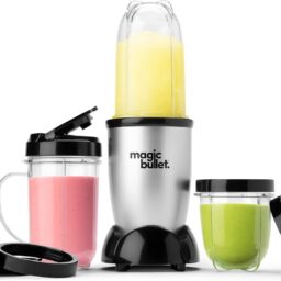 magic bullet Personal Blender for Shakes, Smoothies, Food Prep, and Frozen Blending, 22 Ounces, 250 Watt, Silver, MBR-1101