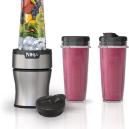 Ninja Nutri-Plus Personal Blender, 900PW, (3) 20oz Cups, Silver, BN301